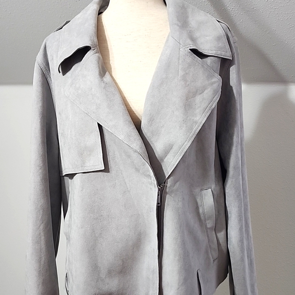 Forever 21 PLUS FAUX Suede Moto Utility JACKET, 3X